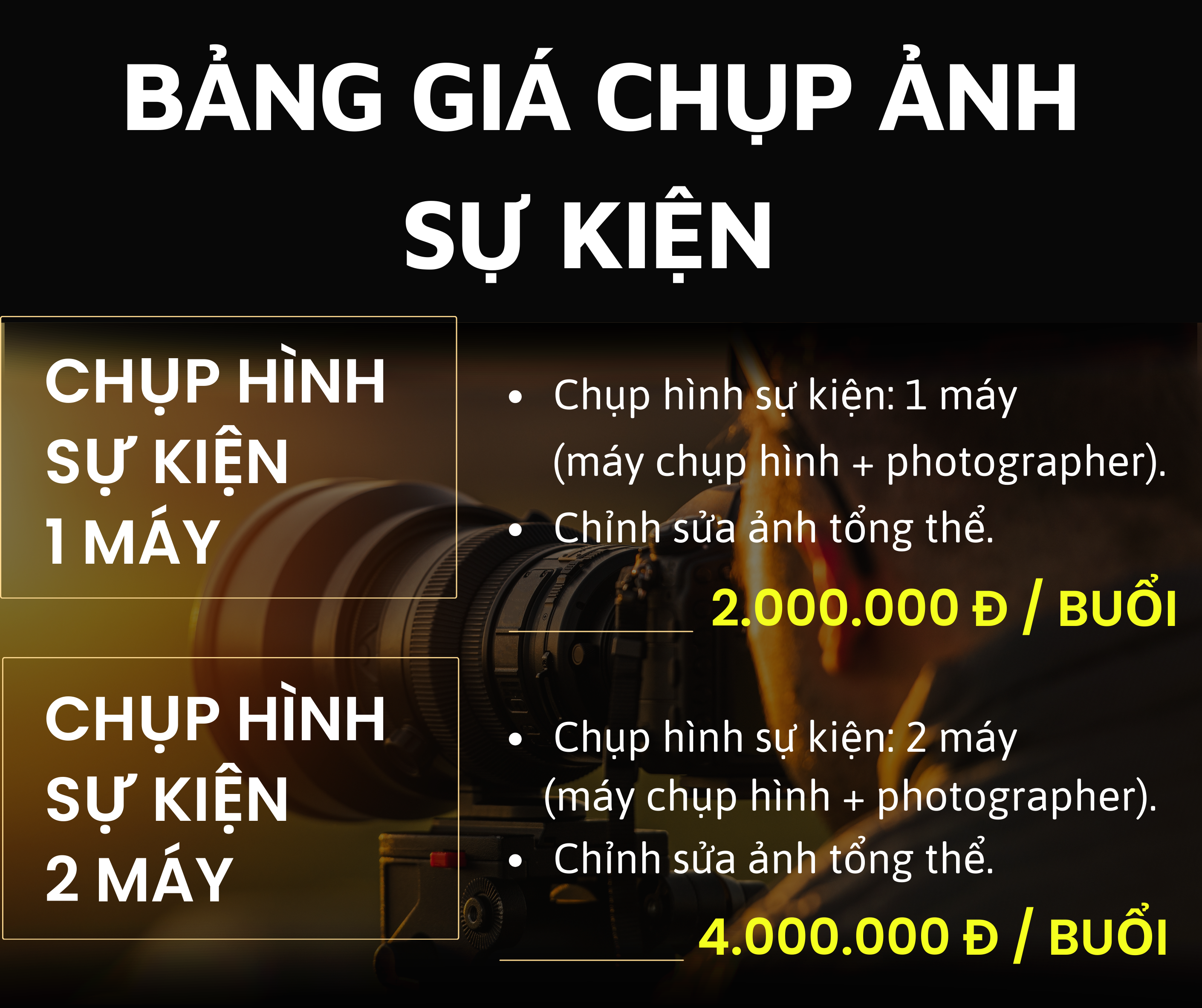 Giá chụp ảnh sự kiện TPHCM
